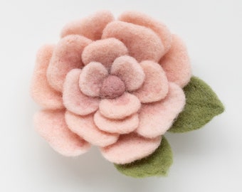 Pink Rose Mini Needle Felting Kit - Beginner friendly with video instructions - DIY Craft Gift