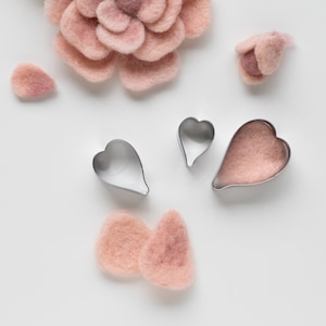 Petal Forms for needle felting - DIY flower making - metal cookie cutters