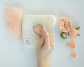 Wool Mini Mat for needle felting - long lasting eco friendly felted work surface - 5.5 x 5.5 inches - travel size