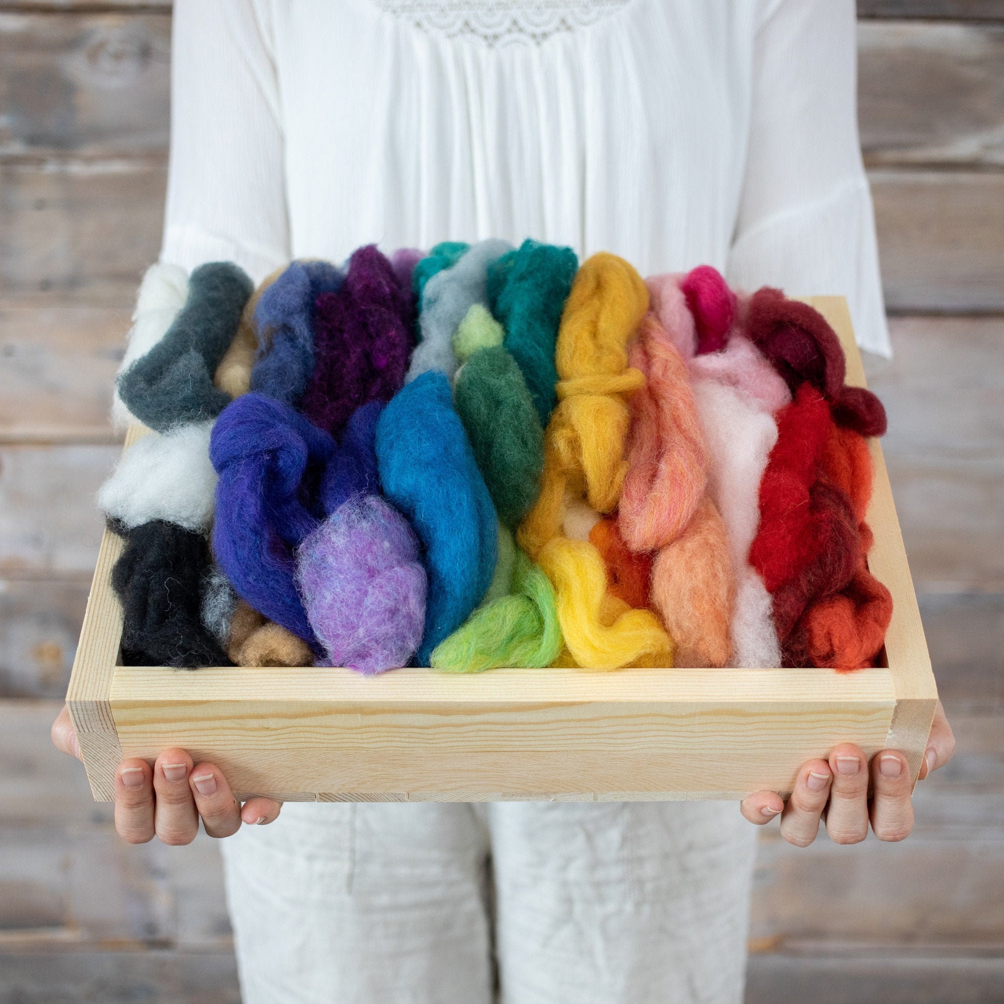 Needle Felting Wool - rainbow scrap bag - Batting and Roving - value …