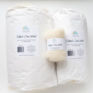 2 lb. Core Wool Batting For Needle Felting, Wet Felting or Natural stuffing cream colored domestic US fiber image 6
