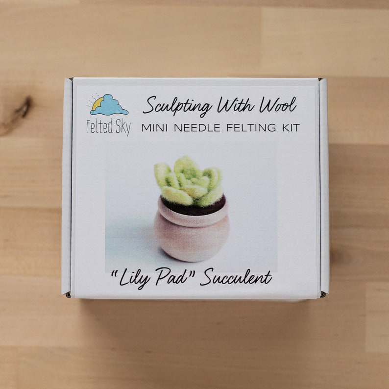 Succulent Mini Needle Felting Kit lily pad Beginner friendly with video instructions DIY Craft Gift image 7