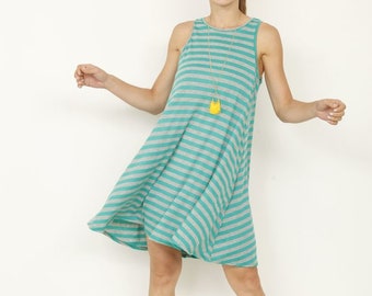 Stripe A-Line dress with pockets