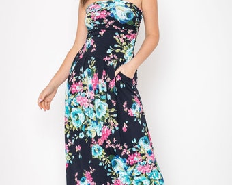 maxi tube top dress
