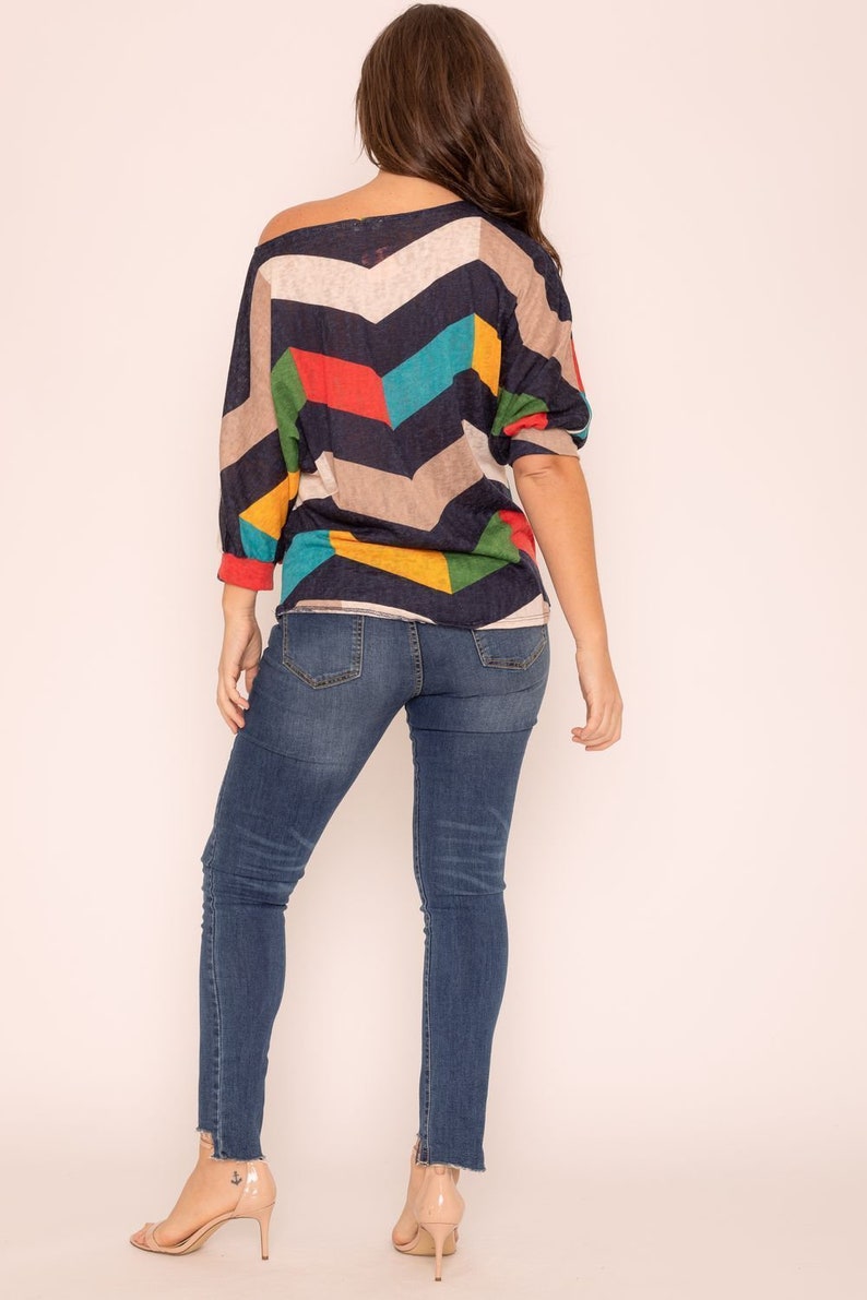 Mustard /& Red Chevron Dolman Tunic