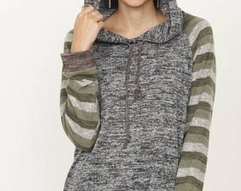 Multi Stripe Sleeve Hoodie