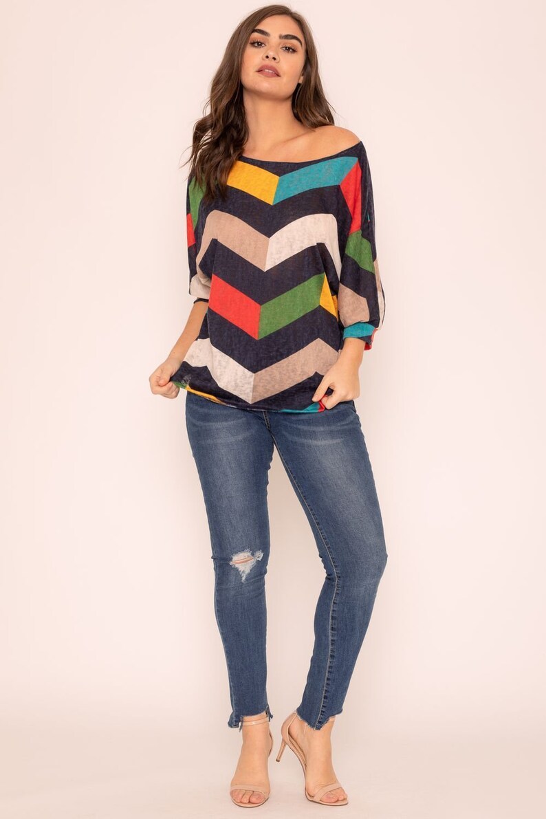 Mustard /& Red Chevron Dolman Tunic