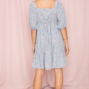 Romantic Ditsy Floral Square Neck Ruffle Hem Dress image 10