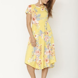 Floral Midi Dress with Pockets