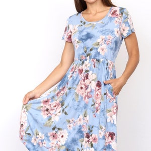 Floral Midi Dress With Pockets - Etsy