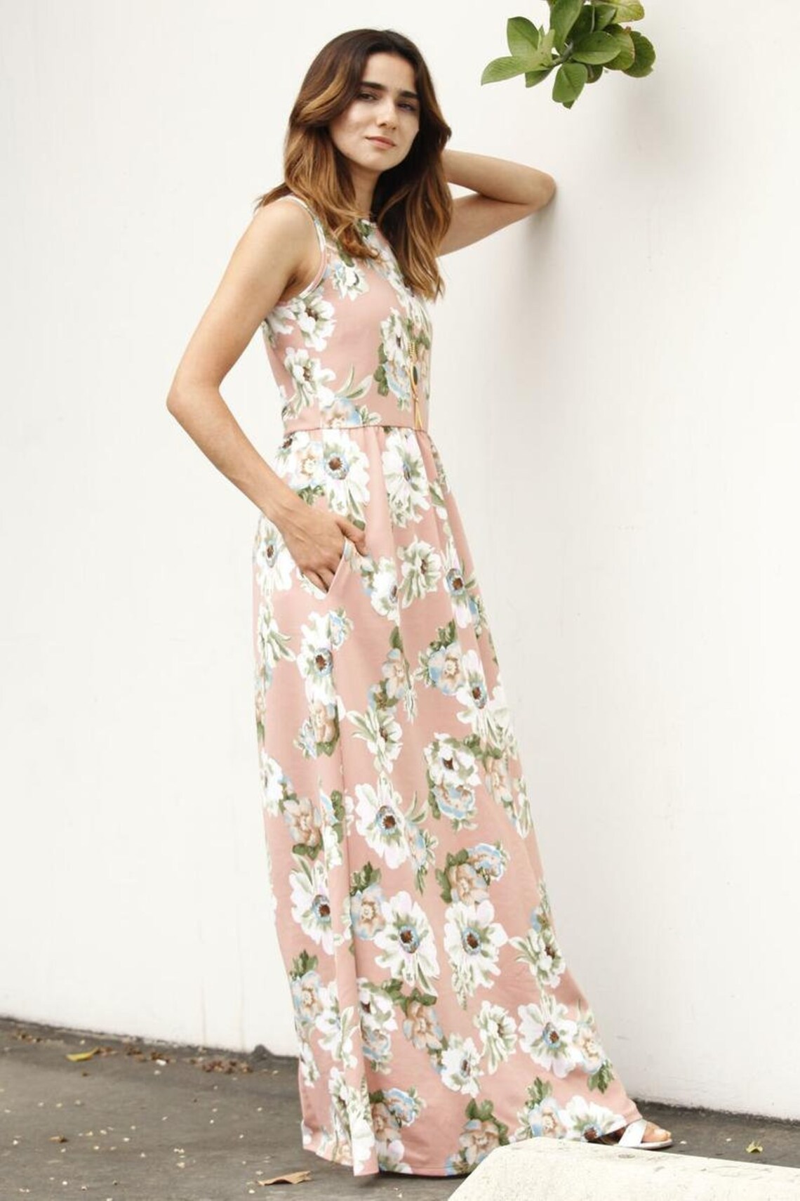 Pastel Floral Maxi Dress Etsy