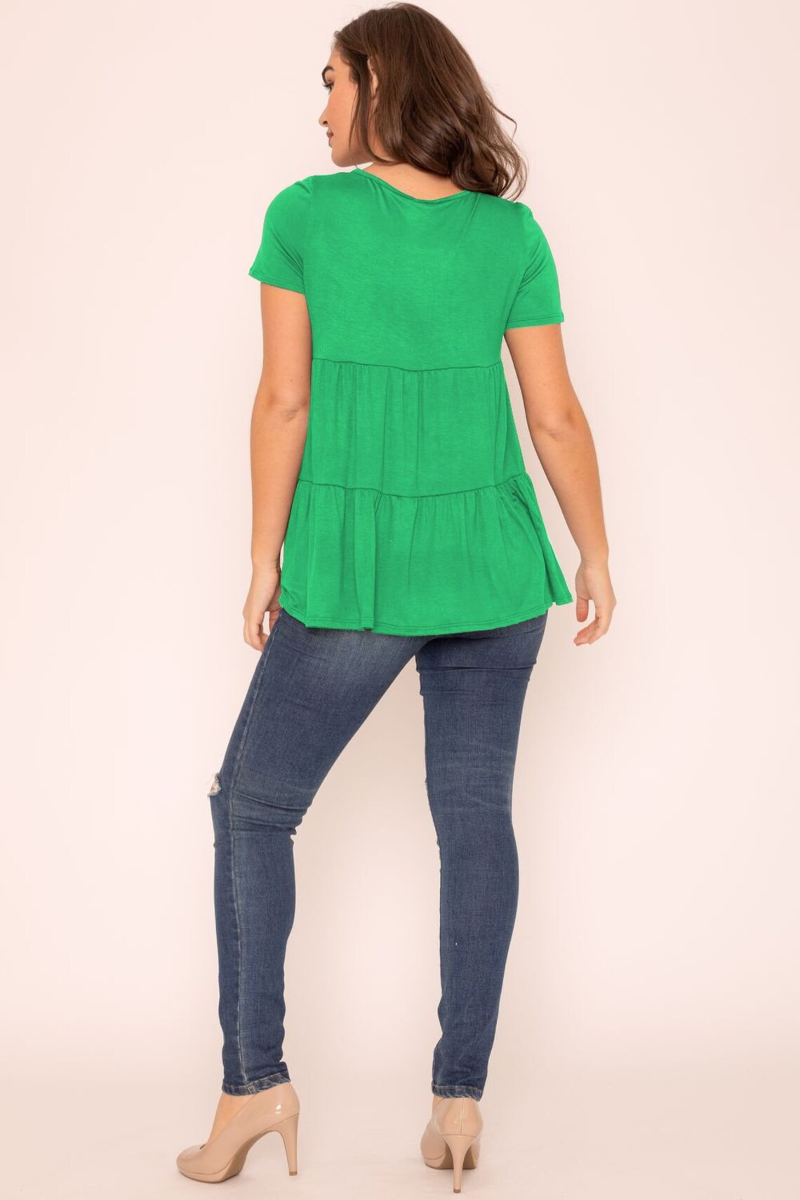 Solid Kelly Green Two Tiered Ruffle Tunic | Etsy