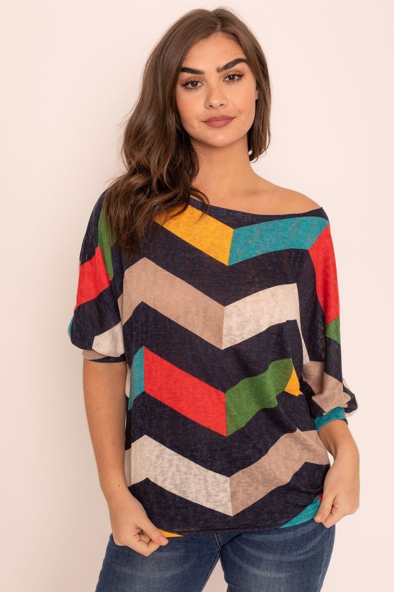 Mustard /& Red Chevron Dolman Tunic