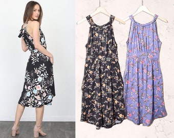 Floral Halter Neck Midi Dress | 5 Colors | S to 3X Plus