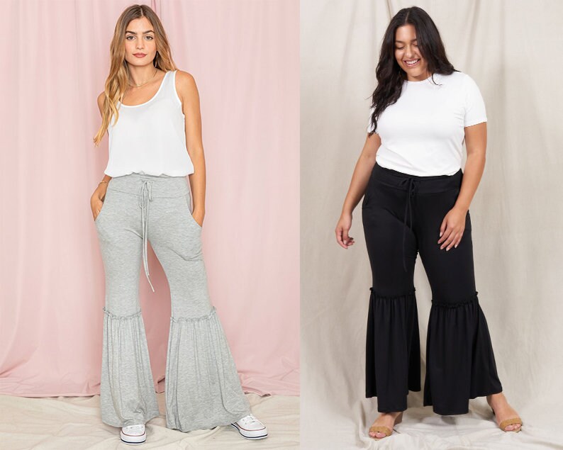 Women Bell Bottom Pants Bell Bottom Leggings Flare Pants Palazzo Pants Wide  Leg Pants Yoga Leggings 34 Long Inseam 