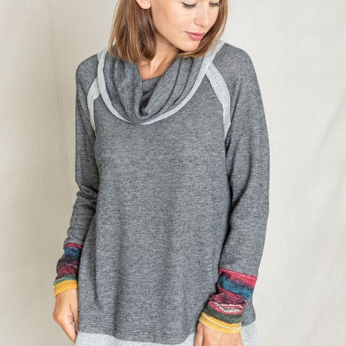 Rebecca Cowl Neck Shift Tunic Top