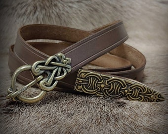 Ceinture VIKING en cuir CEINTURES pour personnages de reconstitution historique Accessoires de l'histoire vivante Boucle d'extrémité de la sangle Vikings