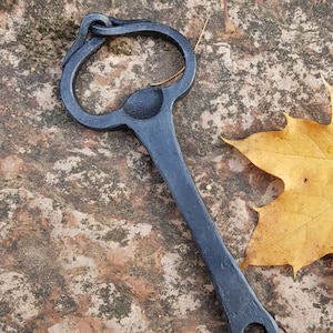 BOTTLE OPENER Iron Hand Forged Handmade Steel Stylish Gift Men&#39;s Gentleman&#39;s Giftware Beer Bottle Opener Wrought Iron Forge Smithy Smith
