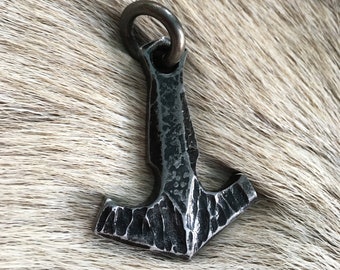 PENDENTIF MARTEAU DE THOR en fer Mjollnir Viking nordique Thor marteau de Thor collier en acier forgé à la main bijoux païens