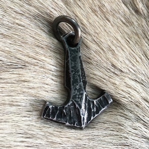 THOR&#39;S HAMMER Iron PENDANT Mjollnir Viking Norse Thor Thor&#39;s hammer Necklace Steel Hand-Forged Made Pagan Jewellery
