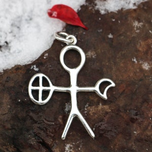 NOAIDI - Sami Shaman, Pendant silver 925 Sampi Lapland Laponia Shamanic Drummer Shamanic Arctic Finland Finnish Jewelry Poalr Snow