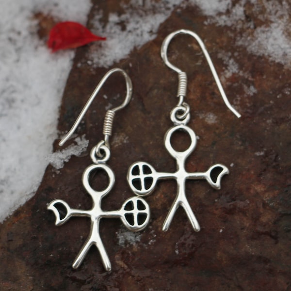 NOAIDI - Sami Shaman, earrings silver 925 Sampi Lapland Laponia Shamanic Drummer