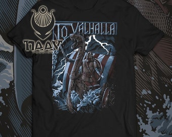 TO VALHALLA, Viking Warrior's T-Shirt, Men's Cut, UNISEX Fashion