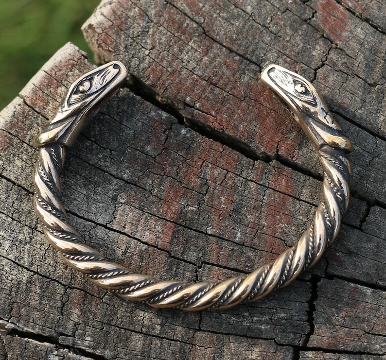 J rmungandr Viking Pulsera Serpiente Serpiente Bronce Vikingos Etsy