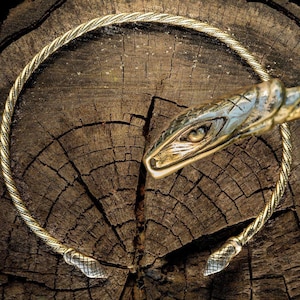 Brass Jörmungandr Snake Torques - Viking