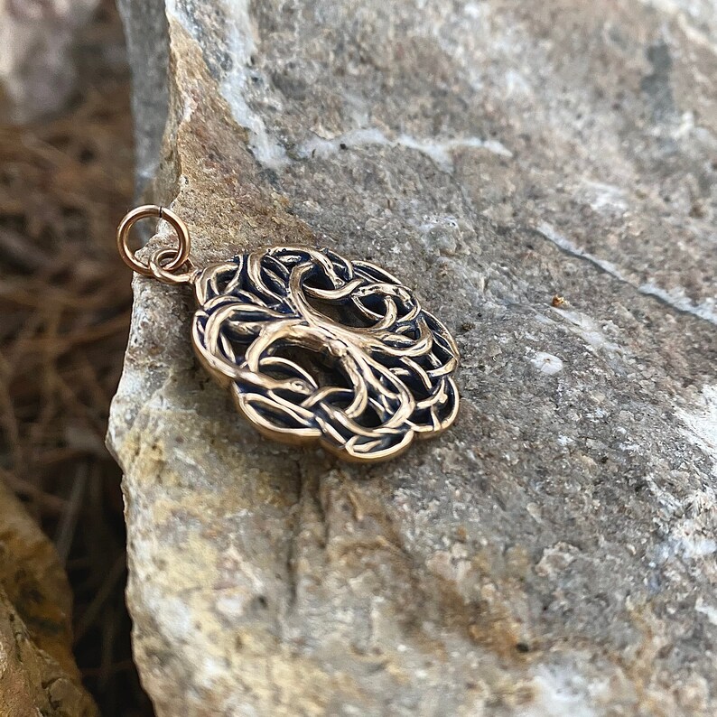 CELTIC TREE of LIFE Bronze Pendant Pagan Knotted Amulet Necklace Jewel Jewelry Jewellery Irish Scottish Forest Wood Tribal Fantasy image 5