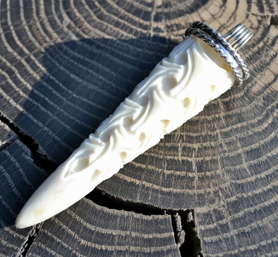 Valhalla viking necklace Sterling Silver Deer antler animal pendant pagan Celtic woodland jewelry Scandinavian magic protection talisman