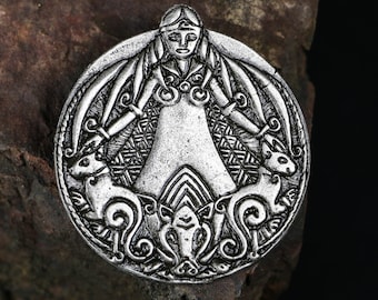 FREYJA Viking Pendant zinc/antique silver/pewter