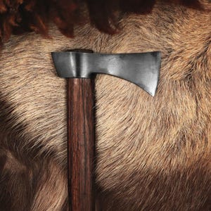 Forged Steel Carpathian Valaska Bushcraft Axe - Fully Functional Handmade Camping Tool