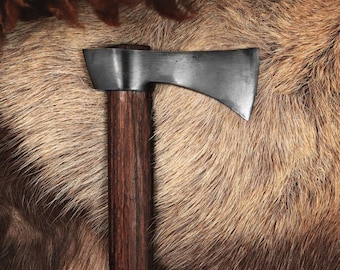 Forged Steel Carpathian Valaska Bushcraft Axe - Fully Functional Handmade Camping Tool