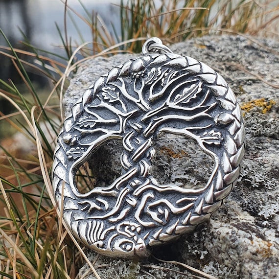 OAK Sacred Celtic Tree of Life Pendant Silver Amulet Jewel Arbor Vitae Talisman Slavic Jewellery Jewelry Nature Forest Pagan Trees Acorn Etsy