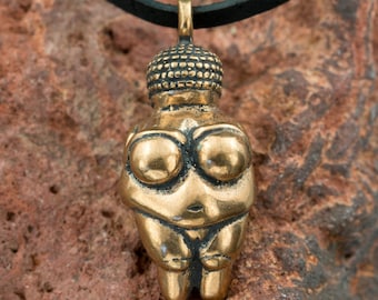 Venus of Willendorf, pendant, bronze