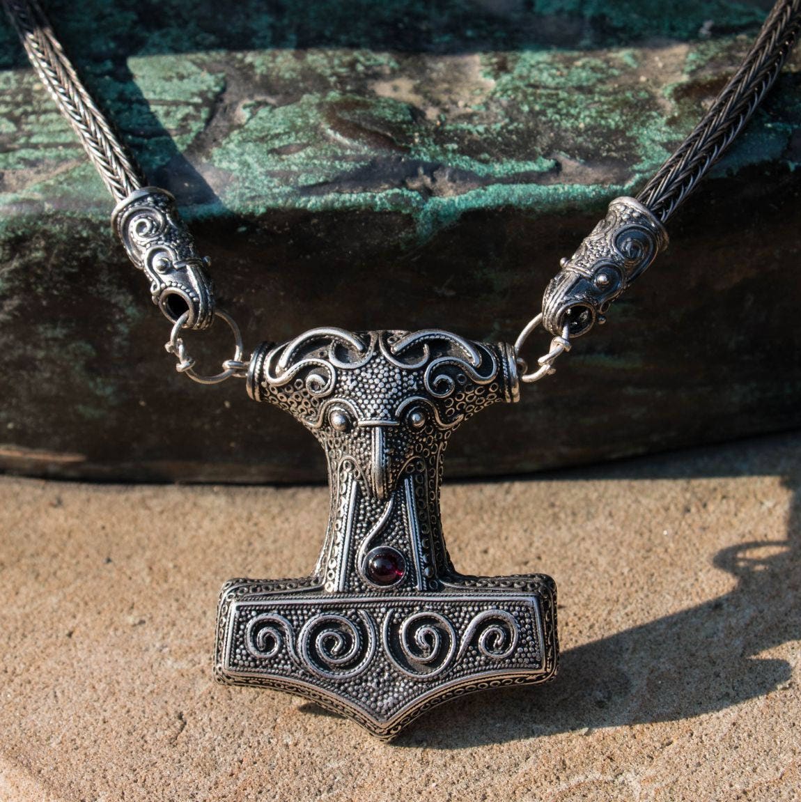 THOR's HAMMER NECKLACE Silver Viking Knit Necklace Pendant Etsy