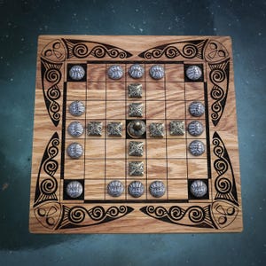 FIDCHELL Ancient Celtic BOARD GAME Brian Boru Chess like Tafl Hnefatafl Mythology Gift Celts Viking Raid Games Strategy image 2