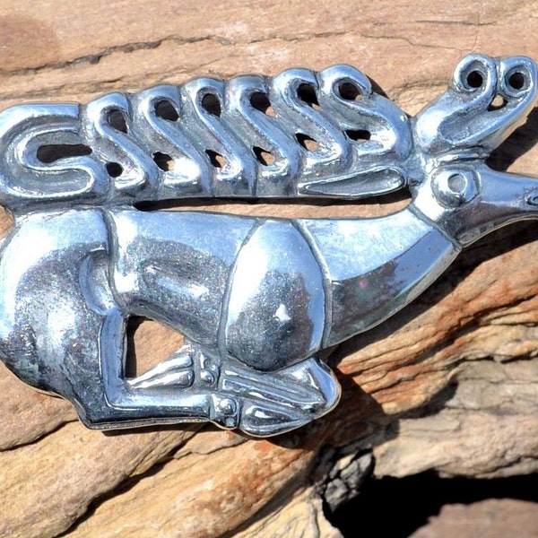 SCYTHIAN STAG Deer silver BROOCH Ancient History Inspired by Celtic Jewelry