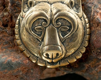 Bronze Bear Head Pendant - Ursus