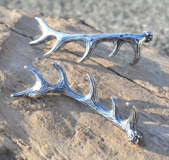 Sterling Silver DEER ANTLER Necklace Jewelry Celtic Jewelry and