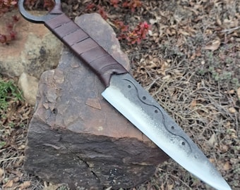 Hand-Forged Celtic Knife - Brown