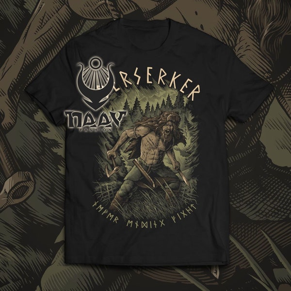 BERSERKER - Viking Warrior Tee, Pagan T-shirt Men's Cut, UNISEX Fashion