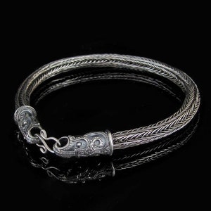 SCANIA Sterling SILVER Viking BRACELET Crow Knit Knitted Bangle Jewelry Jewellery Vikings Norse Swedish Sweden Norse Pagan Pagans Asatru