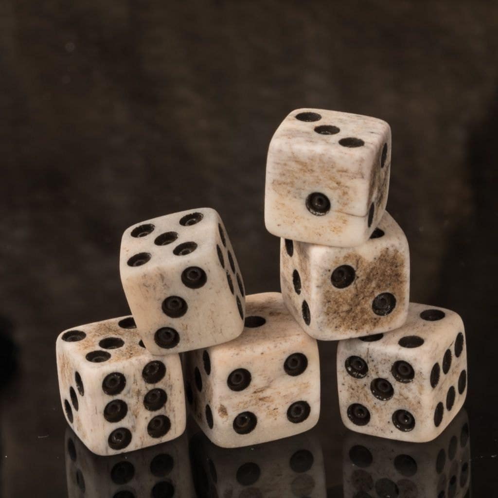 Black Medieval Hand Carved Pair of Dice Perfect for Medieval Re-enactment & LARP Black Medieval Hand Carved Pair of Dice Perfect for Medieval Re-enactment & LARP