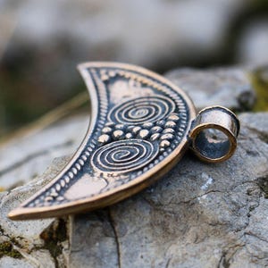 Bronze Lunula Crescent Moon Fertility Pendant