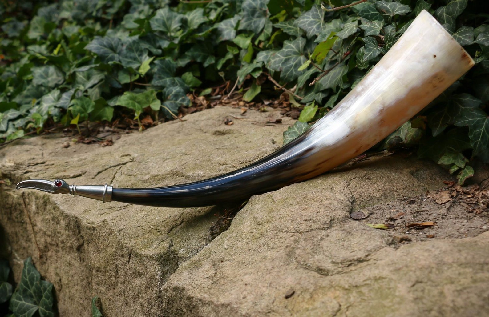 VIKING DRINKING HORN Replica From Ireland Raven Head Celts Etsy
