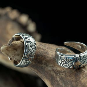Silver Viking Ring Adjustable Pagan Jewelry Jewellery Norse Art Style Borre