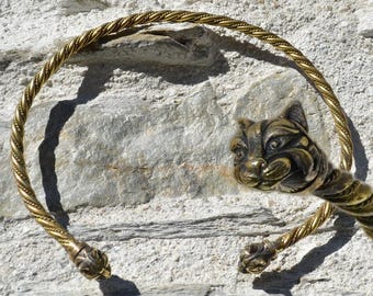 Celtic Cat Torc Necklace - Caitlin