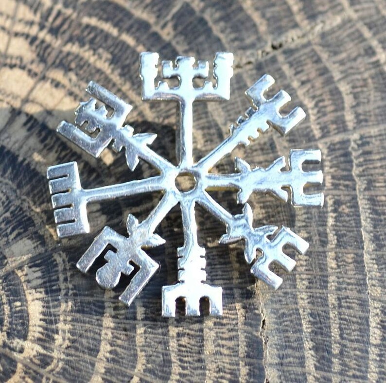 VEGVISIR Sterling Silver Rune Pendant for Protection Vegvísir Etsy
